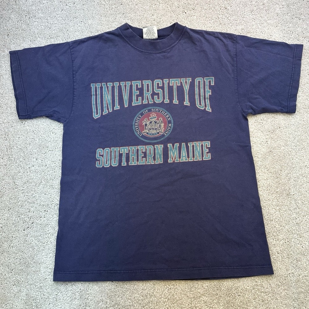 Vintage University Of Southern Maine T-Shirt Graphic Size Medium USA Made